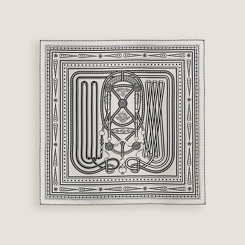 Grand Tralala bandana 55 - Black | Hermès USA